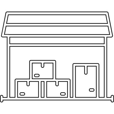 depolama ikonu. Web için dükkan vektör simgelerinin özet çizimi