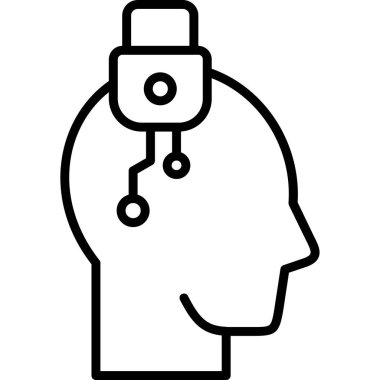 İnsan beyni ikonu. Beyaz arkaplanda izole edilmiş web tasarımı için insan beyin vektör simgesi ana hatları