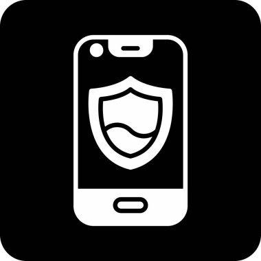 Vektör çizimi, akıllı telefon simgesi, teknoloji ve güvenlik