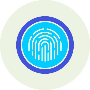 Üzerinde parmak izi olan mavi bir ikonun vektör çizimi