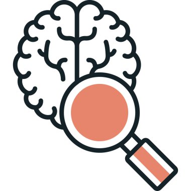 Beyni büyüten cam vektör illüstrasyon tasarımı ile yaratıcı düşünme