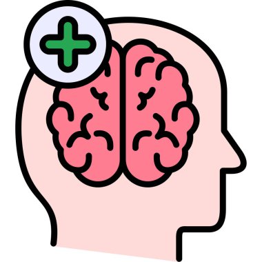 Beyin. Web simgesi basit illüstrasyon