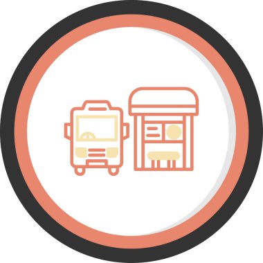 Otobüs. Web simgesi basit tasarım