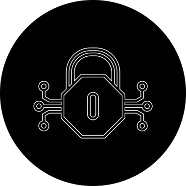 Bir kilit simgesinin vektör illüstrasyonu