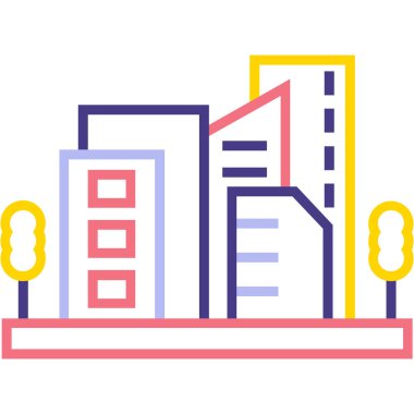 Bina. Web simgesi basit illüstrasyon