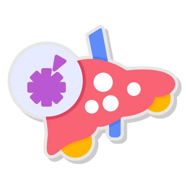 Roket. Web simgesi basit illüstrasyon