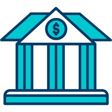 Banka web simgesi, vektör çizim