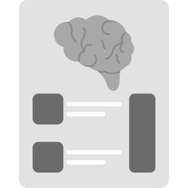 Moda tasarım tarzında bir beyin ikonu. Beynin simgesi beyaz arkaplanda izole edilmiş. Beyin vektör simgesi basit ve modern düz sembol.