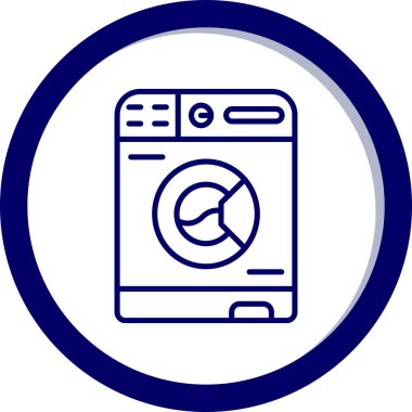 Çamaşır makinesi simgesinin vektör illüstrasyonu