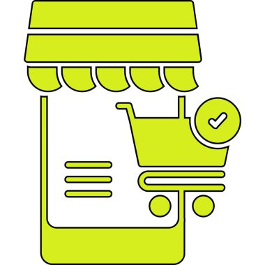 Bir alışveriş arabası simgesinin vektör çizimi