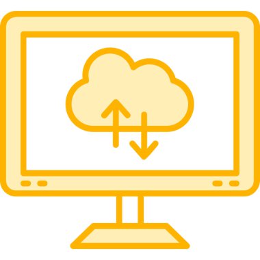 bulut teknolojisi ikon vektör illüstrasyonu