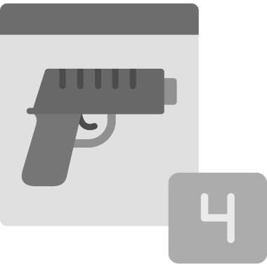 Silah ikonu, vektör illüstrasyonu. düz tasarım biçimi