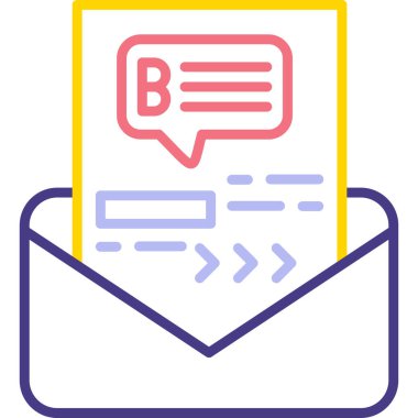 Mesaj var. Web simgesi basit illüstrasyon