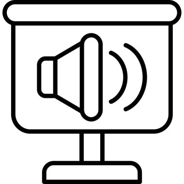 Konuşmacı. Web simgesi basit illüstrasyon