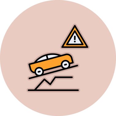 Araba kazası vektör simgesi