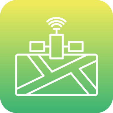 Benzersiz radyo anten vektör çizgisi simgesi