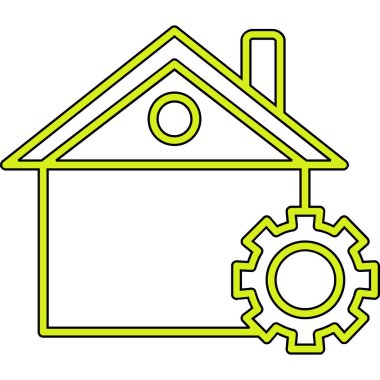 vektör illüstrasyon olarak ev ve dişli
