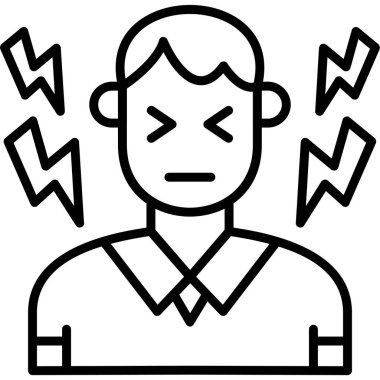 Kızgın adam ikonu, vektör illüstrasyonu. kızgın adam