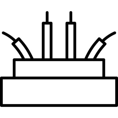 Doğum günü pastası parti simgesi ana hatlarıyla