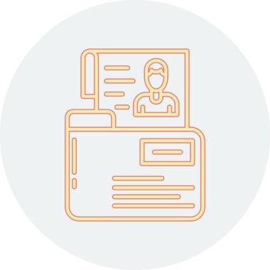 Kimlik kartı simgesi. özet çizimi vektör illüstrasyonu