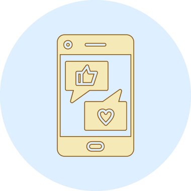 kalp ikonu vektör illüstrasyon tasarımlı akıllı telefon