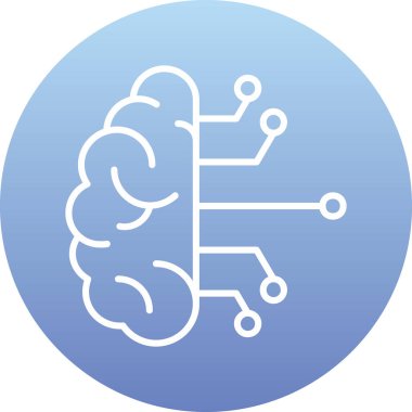 Beyin. Web simgesi basit illüstrasyon