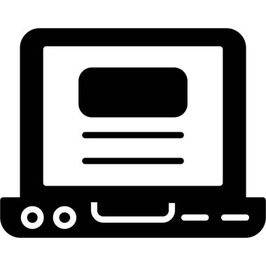 Dizüstü bilgisayar simgesi vektör çizimi