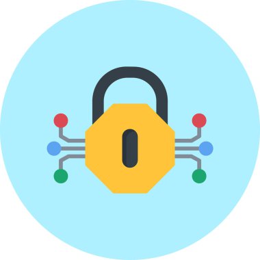 veri koruma kilidi simgesi düz biçimli