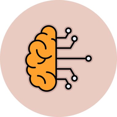 Beyin vektörü simgesi modern basit vektör illüstrasyonu