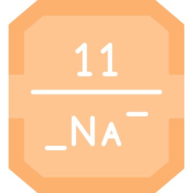 Atom numarası için izole bir çizgi ve kimyasal bir simge çizimi