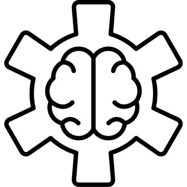 Beyin simgesi, vektör illüstrasyonu