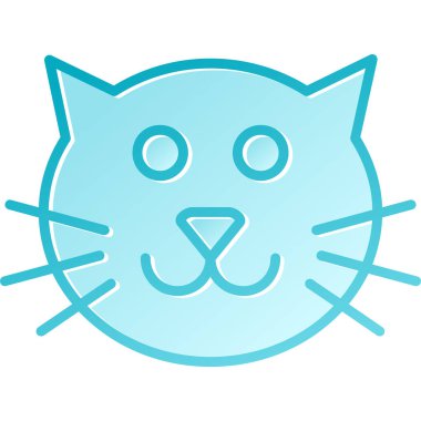 Şirin mavi kedi simgesinin vektör çizimi