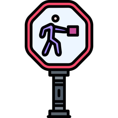 Trafik ışığı simgesi. Web için trafik ışığı vektör simgesinin özet çizimi