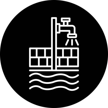 Moda tarzında izole edilmiş su fabrikası simgesi