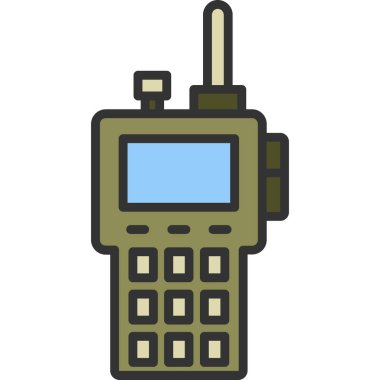 kie walkie talkie simgesi, düz stil