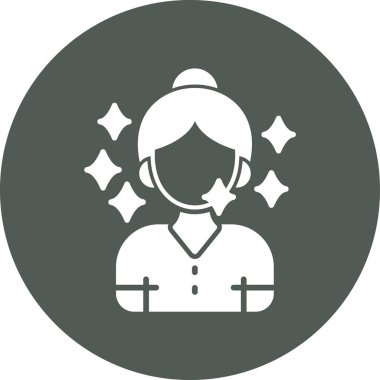 Kadın avatar simgesi, vektör illüstrasyonu