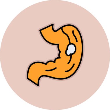 Mide ikonu, modern tasarım illüstrasyonu