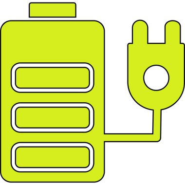 pil simgesi. Beyaz arkaplanda web tasarımı için enerji vektör simgesinin basit bir gösterimi