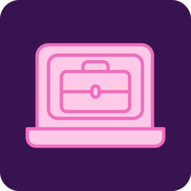 bavul web simgesi, basit vektör illüstrasyonu