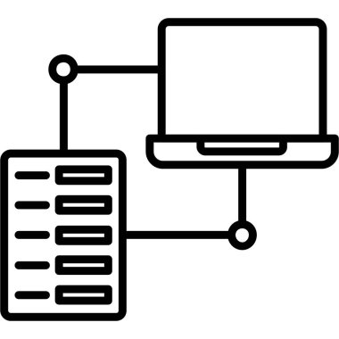 Sunucu. Web simgesi basit illüstrasyon
