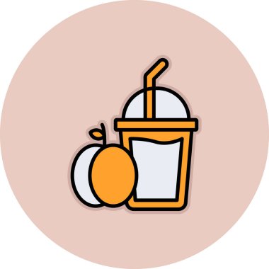 Portakal suyu simgesinin vektör illüstrasyonu