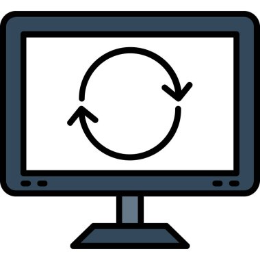 Bilgisayar simgesi vektör resimlemesini izle