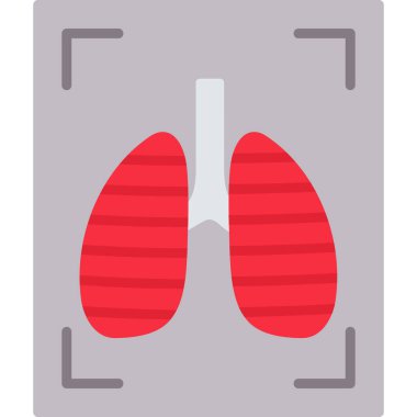 Akciğer yassı simgesinin vektör çizimi