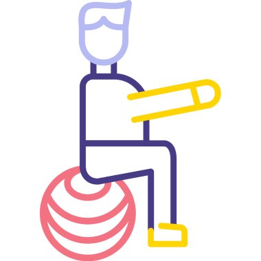 Elinde top olan bir karikatür adamın vektör çizimi