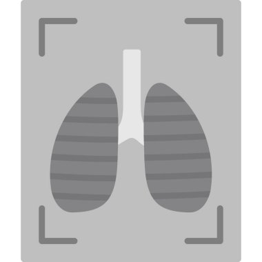 Bir çift akciğeri olan izole tıbbi simge