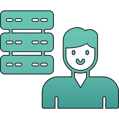 ağ veri depolama simgesi doldurulmuş ana hatlar biçiminde