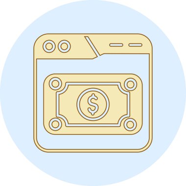 Para için. Web simgesi basit illüstrasyon