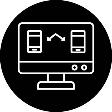 Bilgisayar. Web simgesi basit illüstrasyon