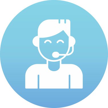 vector illustration of a man with a headset