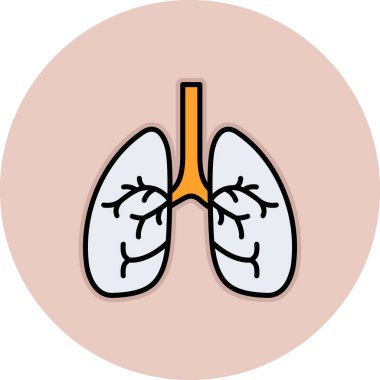 akciğer simgesi vektör illüstrasyonu